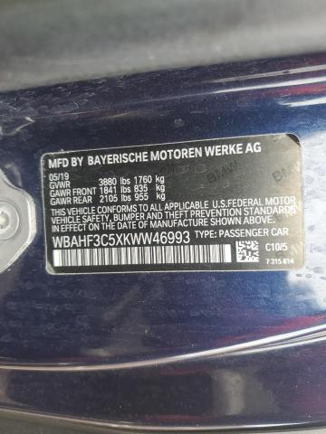 WBAHF3C5XKWW46993 - 2019 BMW Z4 SDRIVE30I BLUE photo 12