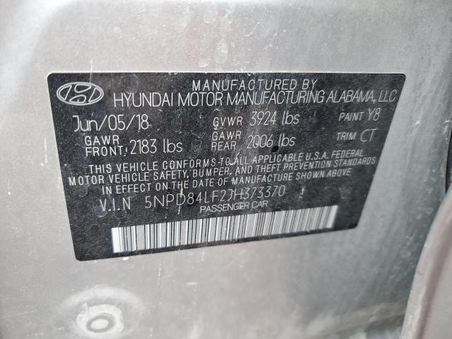 5NPD84LF2JH373370 - 2018 HYUNDAI ELANTRA SEL SILVER photo 13