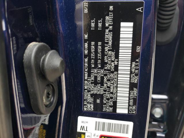 5TDGZRBH1NS583839 - 2022 TOYOTA HIGHLANDER XLE 蓝色 照片 13