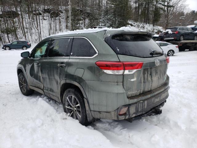 5TDJGRFH2KS064333 - 2019 TOYOTA HIGHLANDER HYBRID GREEN photo 2