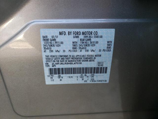 2LMPJ6LR5HBL47018 - 2017 LINCOLN MKX RESERVE Qızıl foto 12