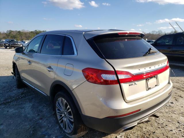 2LMPJ6LR5HBL47018 - 2017 LINCOLN MKX RESERVE GOLD photo 2