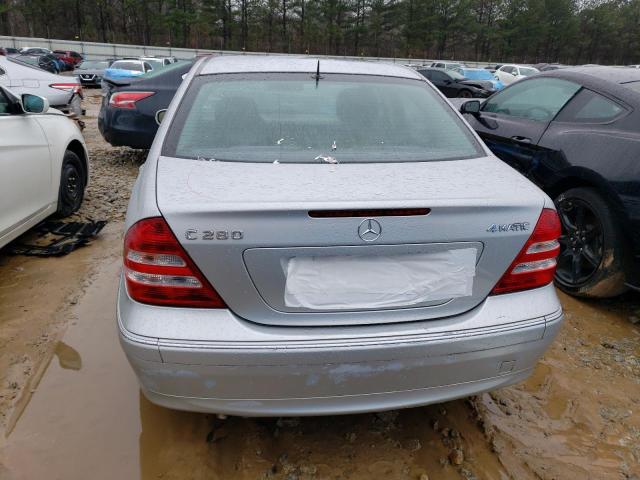 WDBRF92H06F778333 - 2006 MERCEDES-BENZ C 280 4MATIC SILVER photo 6