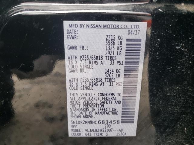 5N1DR2MN9HC683458 - 2017 NISSAN PATHFINDER S 黑色 照片 13