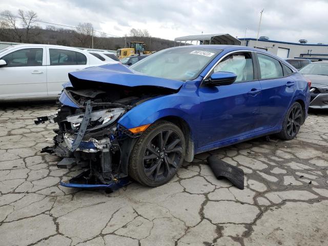 2HGFC2E80KH550827 - 2019 HONDA CIVIC SPORT BLUE photo 1