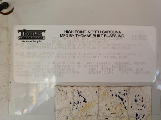 4UZAAXDD15CU45050 - 2005 FREIGHTLINER CHASSIS FS 黄色 照片 10