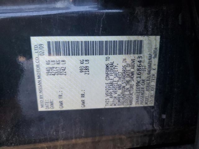 1N4AL21E99C168643 - 2009 NISSAN ALTIMA 2.5 BLACK photo 12