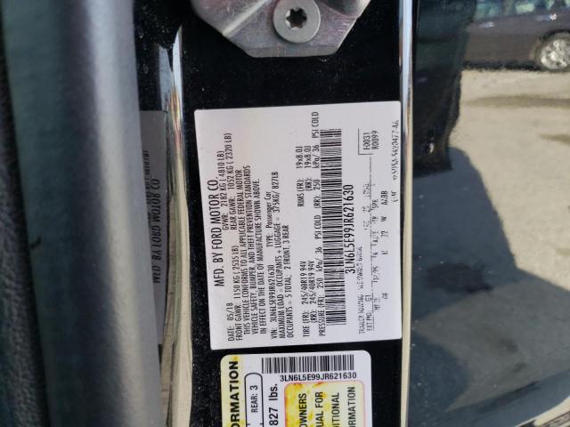 3LN6L5E99JR621630 - 2018 LINCOLN MKZ RESERVE შავი ფოტო 12