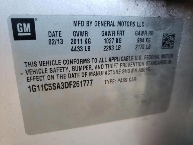 1G11C5SA3DF261777 - 2013 CHEVROLET MALIBU 1LT 银色 照片 13