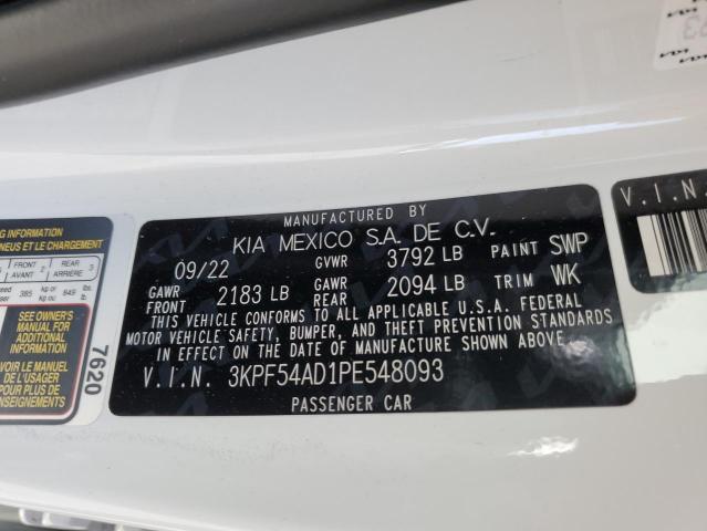 3KPF54AD1PE548093 - 2023 KIA FORTE GT LINE WHITE photo 13