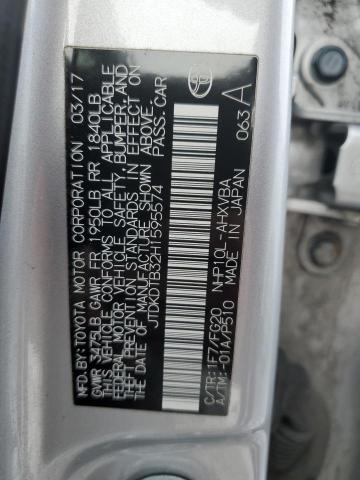 JTDKDTB32H1595574 - 2017 TOYOTA PRIUS C SILVER photo 12