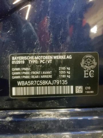 WBA5R7C58KAJ79135 - 2019 BMW 330XI BLUE photo 13