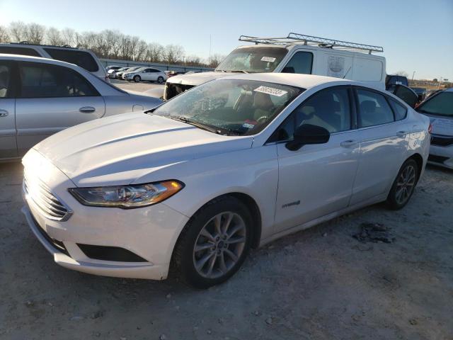 3FA6P0LU6HR295076 - 2017 FORD FUSION SE HYBRID WHITE photo 1