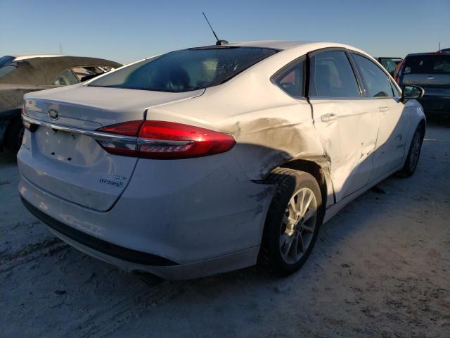 3FA6P0LU6HR295076 - 2017 FORD FUSION SE HYBRID WHITE photo 3