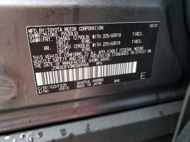 JTMCB3FV3MD069968 - 2021 TOYOTA RAV4 PRIME SE GRAY photo 13