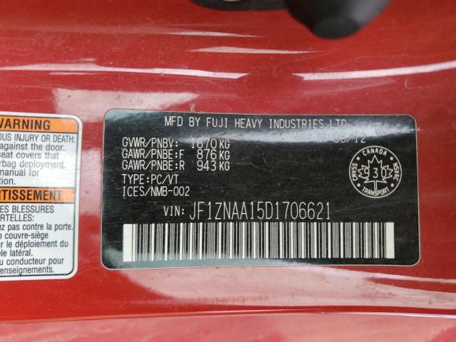 JF1ZNAA15D1706621 - 2013 TOYOTA SCION FR-S 红色 照片 13