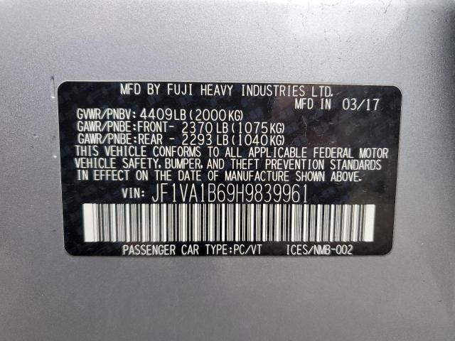 JF1VA1B69H9839961 - 2017 SUBARU WRX SILVER photo 13