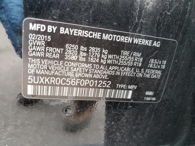 5UXKR0C56F0P01252 - 2015 BMW X5 XDRIVE35I BLACK photo 13