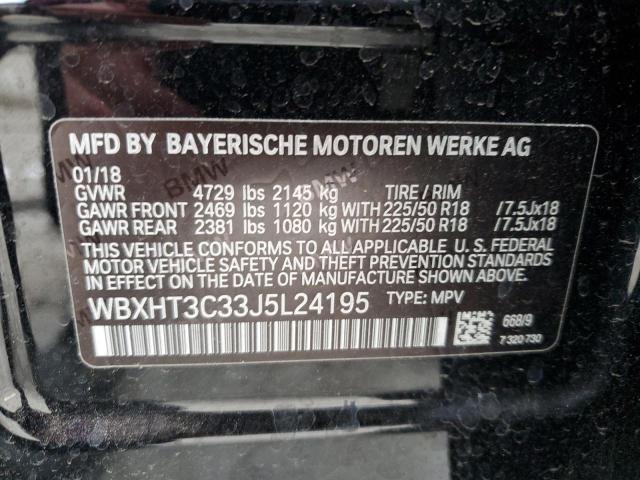 WBXHT3C33J5L24195 - 2018 BMW X1 XDRIVE28I BLACK photo 13