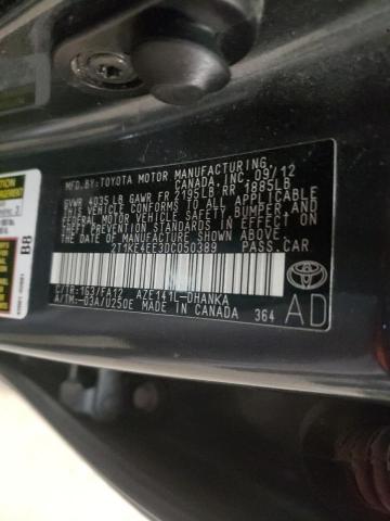 2T1KE4EE3DC050389 - 2013 TOYOTA MATRIX S GRAY photo 12