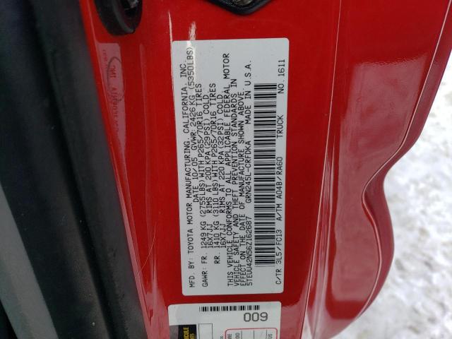 5TEUU42N56Z162687 - 2006 TOYOTA TACOMA ACCESS CAB Қызыл фото 12