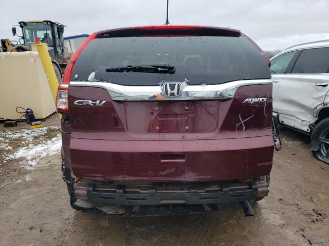 5J6RM4H76FL081785 - 2015 HONDA CR-V EXL BURGUNDY photo 6