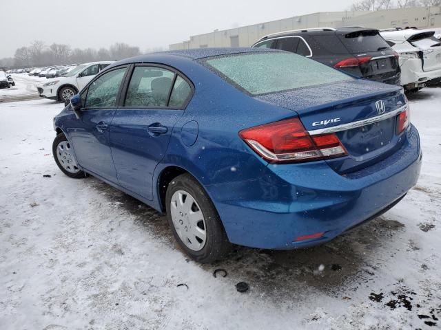 19XFB2E57FE061950 - 2015 HONDA CIVIC LX BLUE photo 2