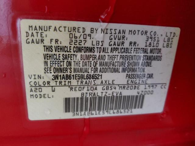 3N1AB61E59L686521 - 2009 NISSAN SENTRA 2.0 RED photo 13