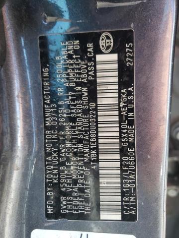 4T1BK1EB8DU032210 - 2013 TOYOTA AVALON BASE 灰色 照片 12