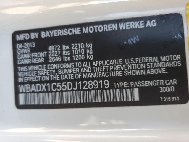 WBADX1C55DJ128919 - 2013 BMW 335 I SULEV WHITE photo 12