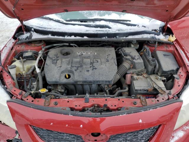 2T1BU4EE5AC527838 - 2010 TOYOTA COROLLA BASE RED photo 11