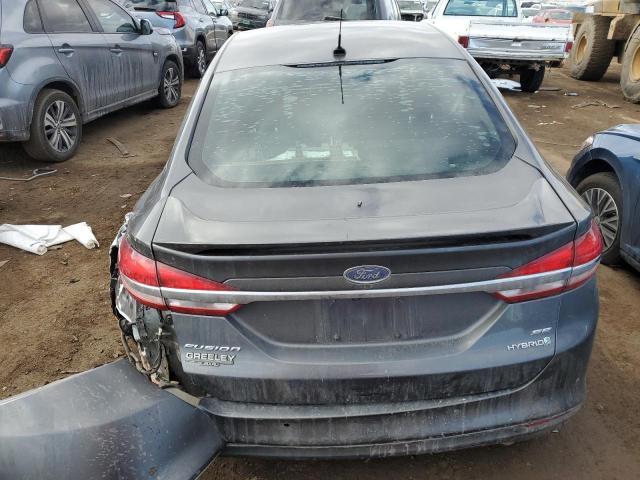 3FA6P0LU4JR191594 - 2018 FORD FUSION SE HYBRID GRAY photo 6