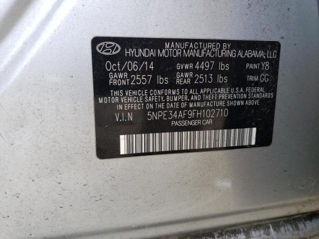 5NPE34AF9FH102710 - 2015 HYUNDAI SONATA SPORT SILVER photo 12