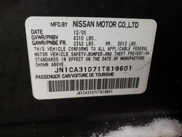 JN1CA31D71T619601 - 2001 NISSAN MAXIMA GXE GRAY photo 12