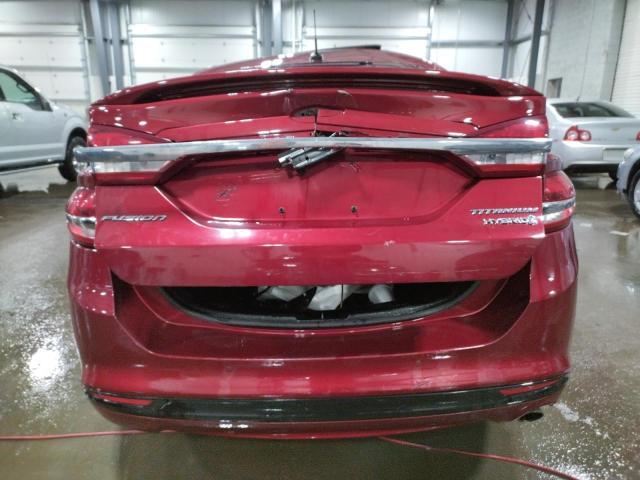 3FA6P0RU1JR147351 - 2018 FORD FUSION TITANIUM/PLATINUM HEV RED photo 6