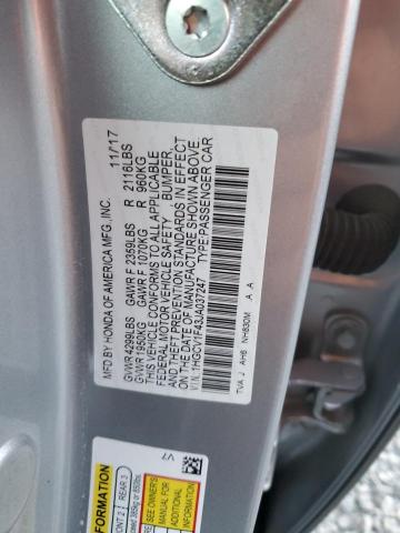 1HGCV1F43JA037247 - 2018 HONDA ACCORD EX SILVER photo 12