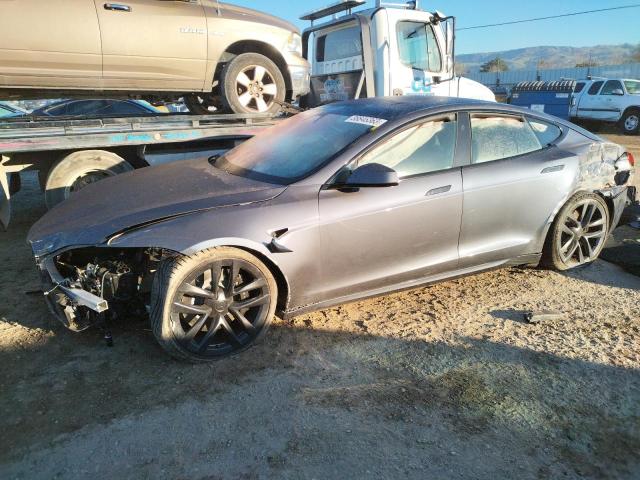 5YJSA1E50NF489671 - 2022 TESLA MODEL S Մոխրագույն լուսանկար 1