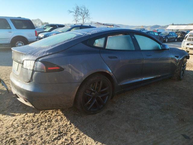 5YJSA1E50NF489671 - 2022 TESLA MODEL S Մոխրագույն լուսանկար 3