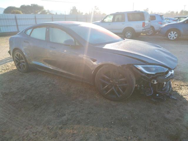 5YJSA1E50NF489671 - 2022 TESLA MODEL S Մոխրագույն լուսանկար 4