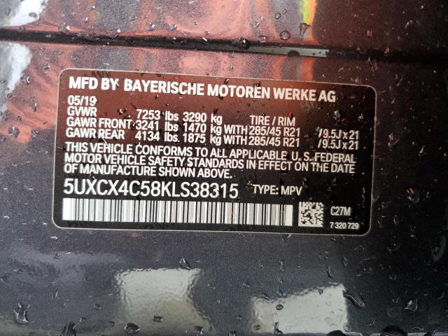 5UXCX4C58KLS38315 - 2019 BMW X7 XDRIVE50I CHARCOAL photo 14