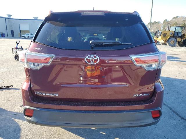 5TDJKRFH9ES070388 - 2014 TOYOTA HIGHLANDER XLE ბურგუნდია ფოტო 6