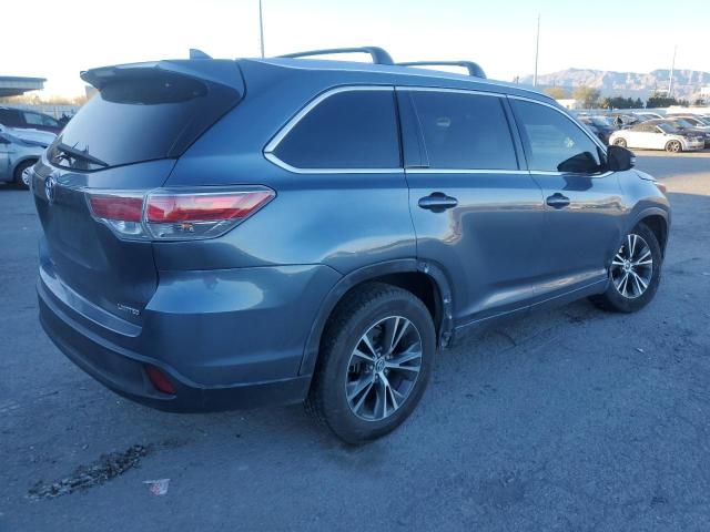 5TDKKRFH1GS500289 - 2016 TOYOTA HIGHLANDER XLE BLUE photo 3