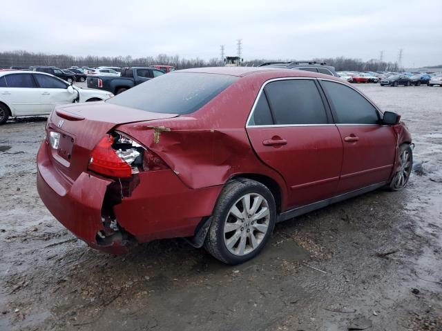 1HGCM66427A042920 - 2007 HONDA ACCORD SE RED photo 3