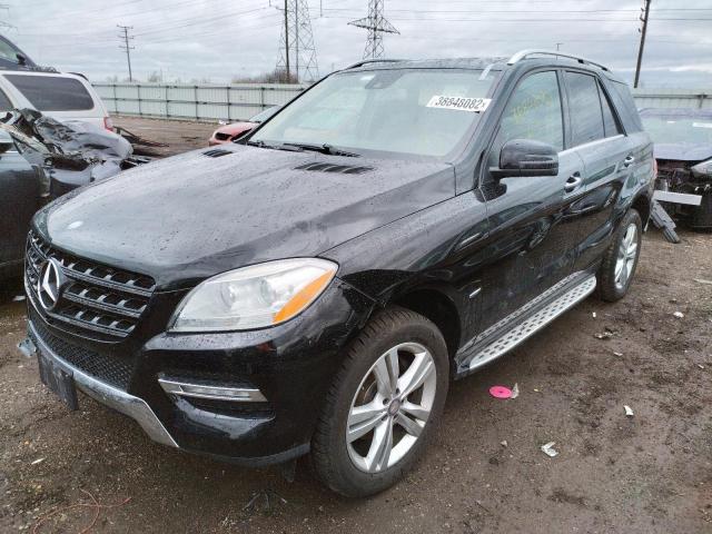 4JGDA5HB5CA046242 - 2012 MERCEDES-BENZ ML 350 4MATIC BLACK photo 2