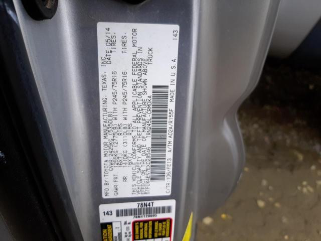 5TFUX4EN7EX028546 - 2014 TOYOTA TACOMA ACCESS CAB ვერცხლისფერი ფოტო 12