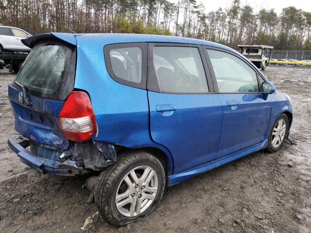 JHMGD386X7S015289 - 2007 HONDA FIT S BLUE photo 3