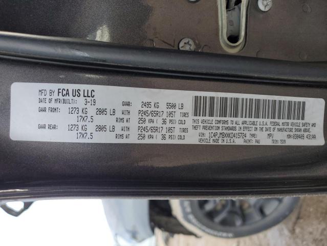 1C4PJMBXXKD415724 - 2019 JEEP CHEROKEE TRAILHAWK შავი ფოტო 14