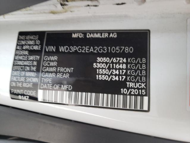 WD3PG2EA2G3105780 - 2016 MERCEDES-BENZ METRIS WHITE photo 13