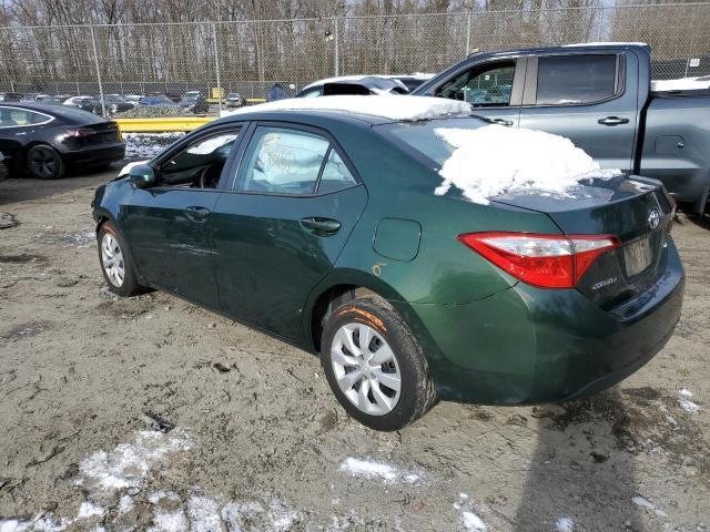 2T1BURHE7FC238525 - 2015 TOYOTA COROLLA L GREEN photo 2