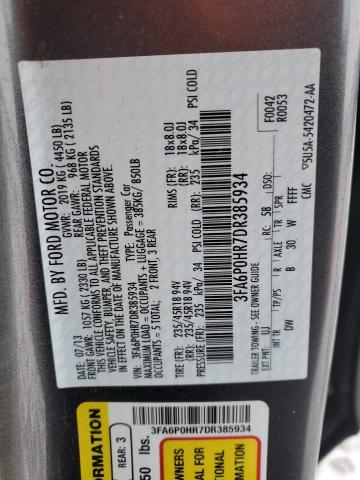 3FA6P0HR7DR385934 - 2013 FORD FUSION SE GRAY photo 12